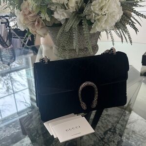 Gucci Black Velvet Shoulder Bag